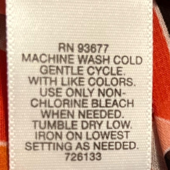 LIZ CLAIBORNE SHEER GEOMETRIC PRINT BUTTON DOWN BLOUSE WOMEN’S SZ L - Picture 7 of 7